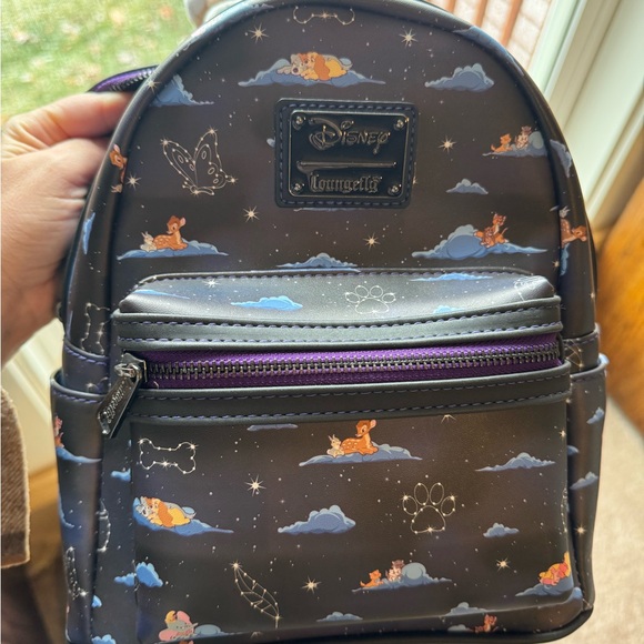 Loungefly Backpack - classic clouds Black with Blue and White Accents - Picture 4 of 4